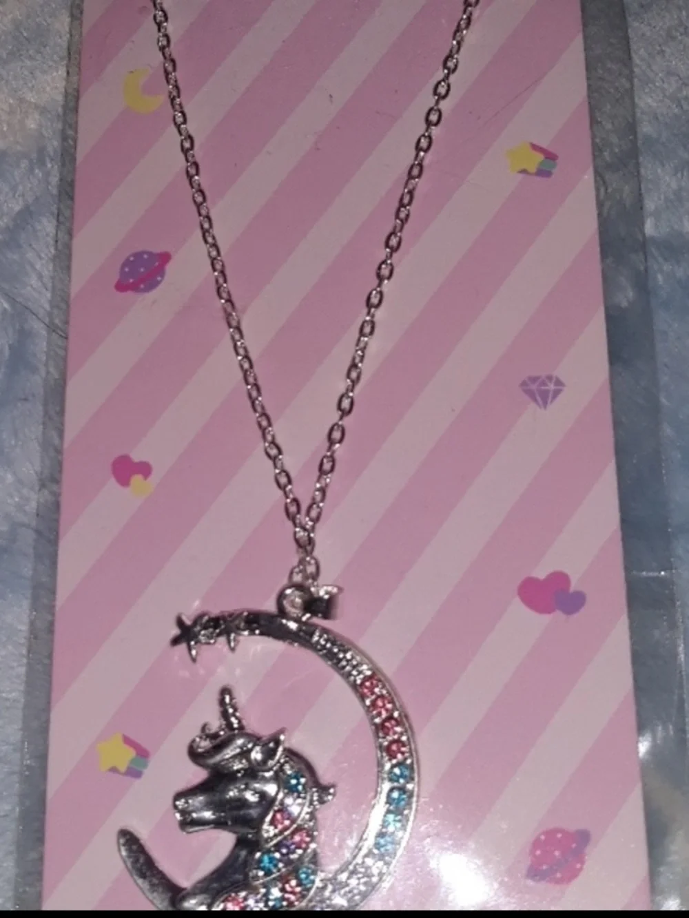 UNICORN Silver Necklace and Earrings Set  Adult or Child NEWv